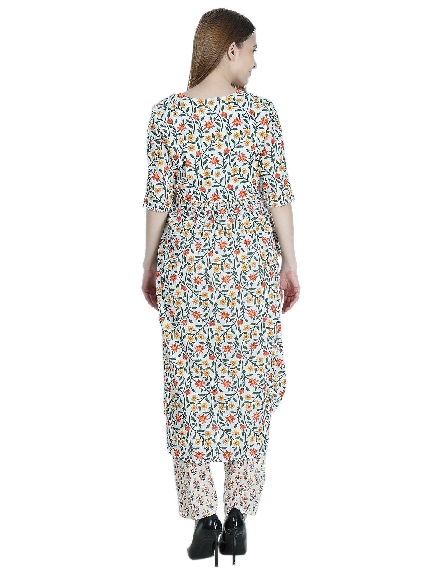Maternity and Feeding Kurta Set | Pure Cotton | Off-white