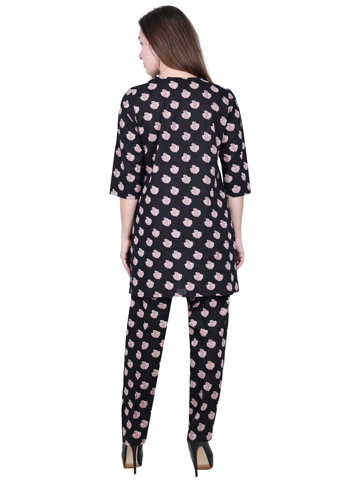 Pure Cotton Black Printed Co-ord Set