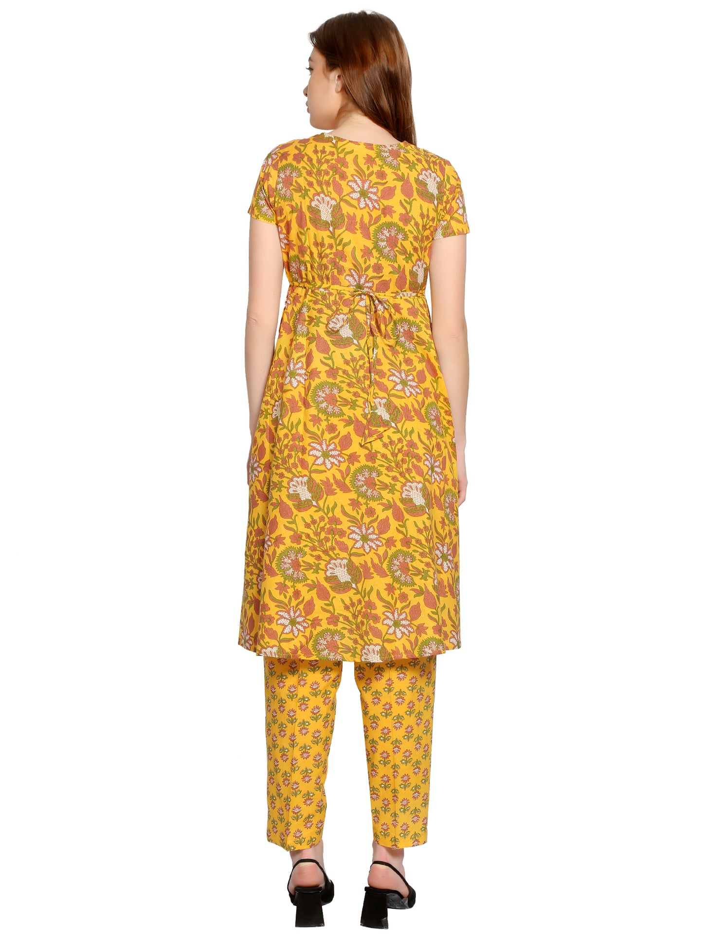 Maternity and Feeding Kurta Set | Pure Cotton | Yellow