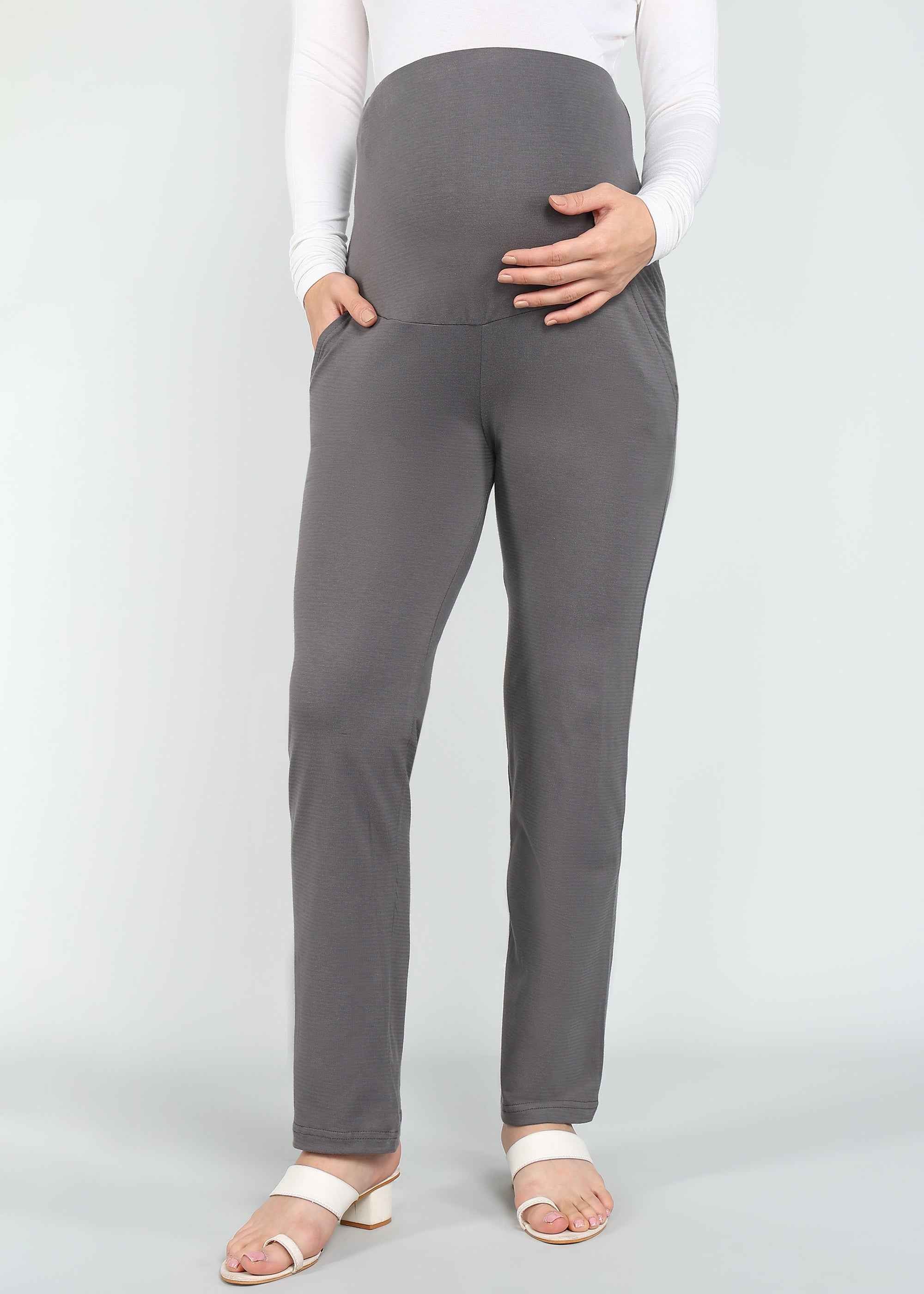 Grey Supima Cotton Maternity Pants