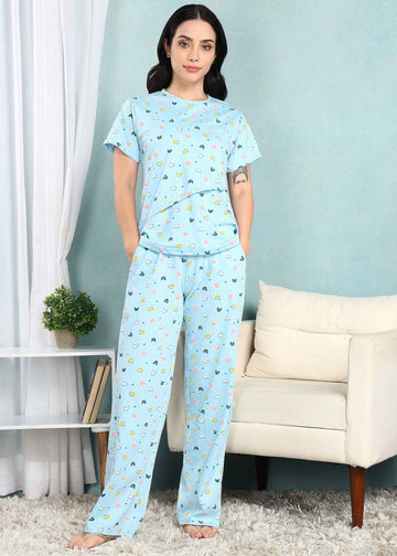 Pastel Blue Feeding Night Suit