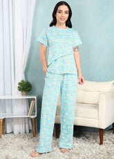 Pastel Floral Feeding Night Suit
