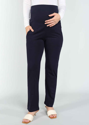 Navy Blue Supima Cotton Maternity Pants