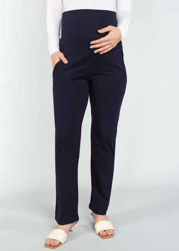Navy Blue Supima Cotton Maternity Pants