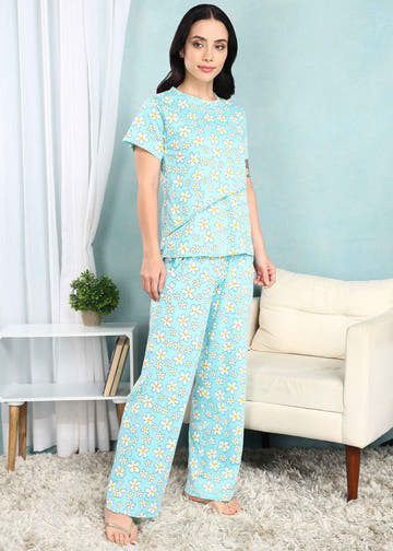 Pastel Floral Feeding Night Suit