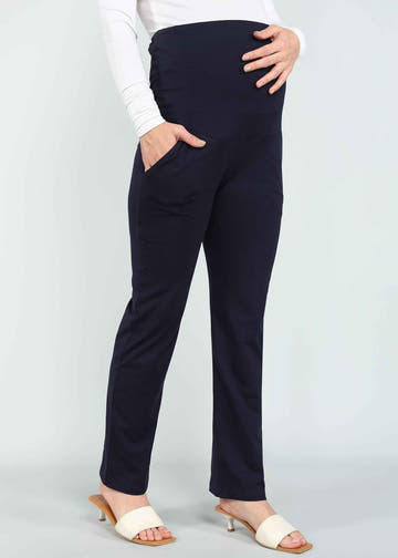 Navy Blue Supima Cotton Maternity Pants