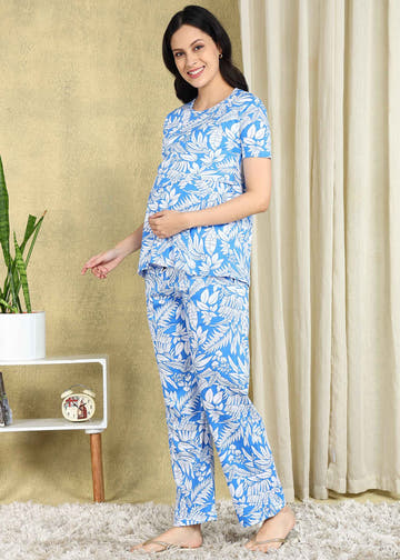 Leafy Affair Maternity and Feeding Night Suit