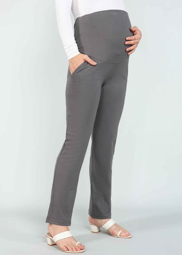 Grey Supima Cotton Maternity Pants