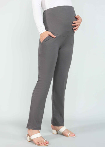Grey Supima Cotton Maternity Pants