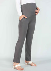 Grey Supima Cotton Maternity Pants