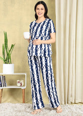 Striped Maternity and Feeding Night Suit