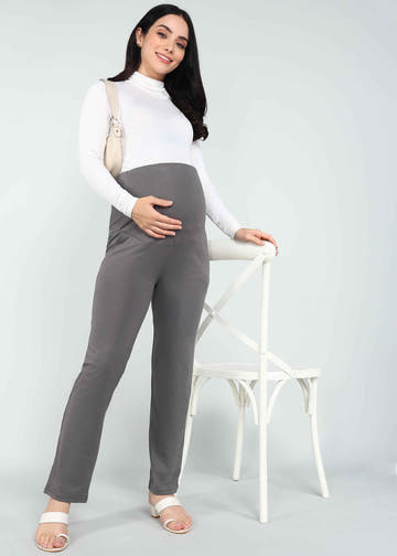 Grey Supima Cotton Maternity Pants