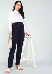 Navy Blue Supima Cotton Maternity Pants