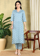Blue Breeze Ikkat Straight Feeding Kurta Set