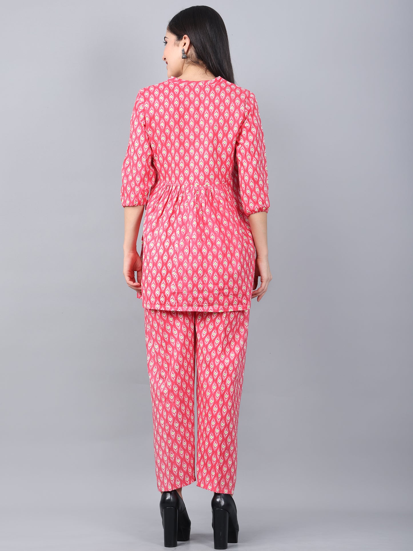 Maternity and Feeding Night Suit | Pure Cotton | Pink