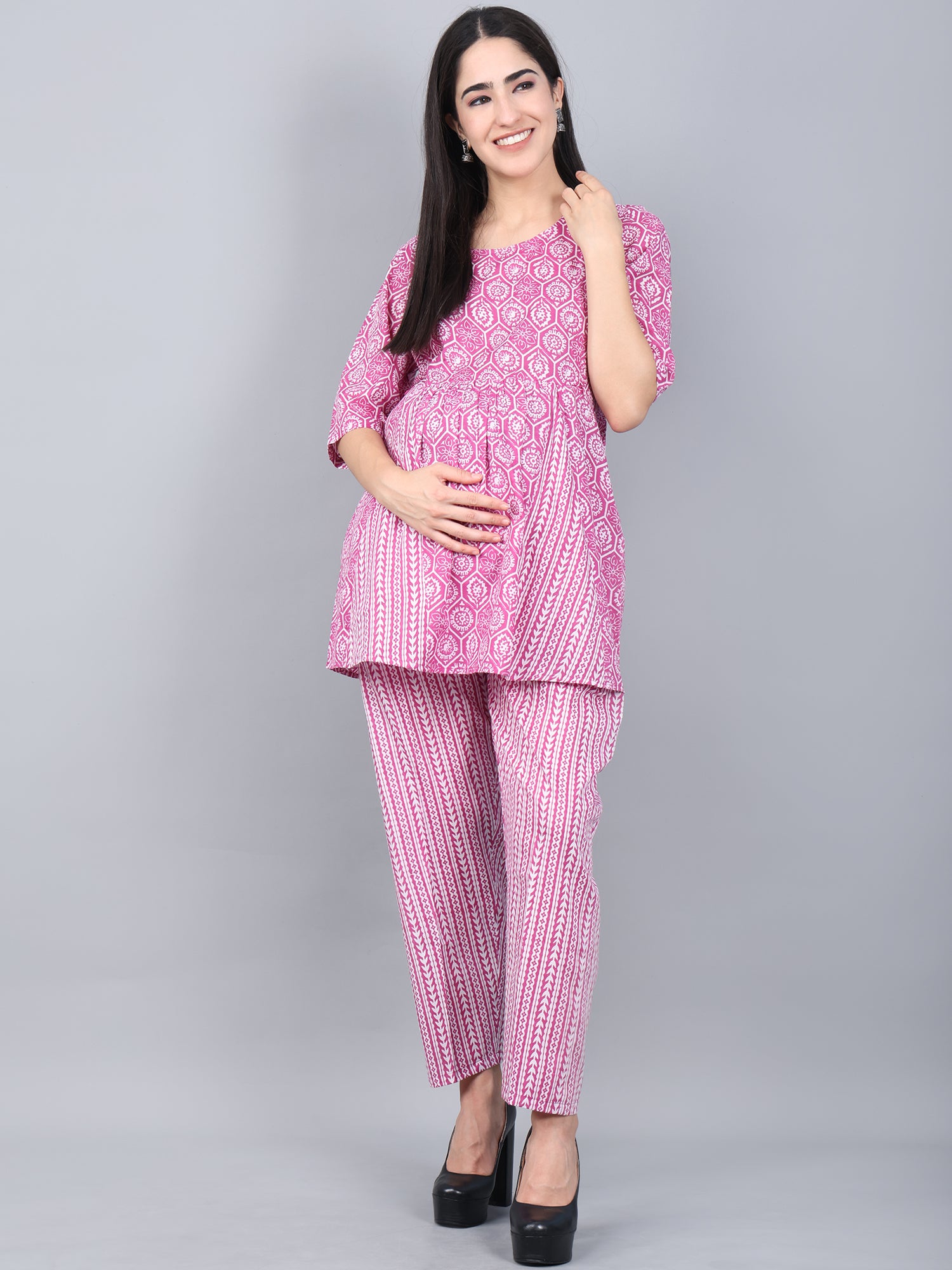 Buy Ldhsati Women's Pure Cotton Nursing Feeding Maternity Nighty Zip or  Button Opening Night Dress Night Gown for Ladies Pack of 12 for B2B Sale  Online in India - Etsy