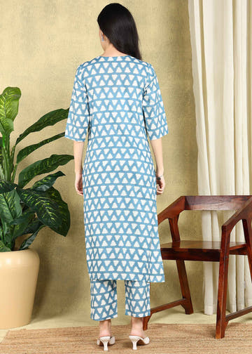 Blue Breeze Ikkat Straight Feeding Kurta Set