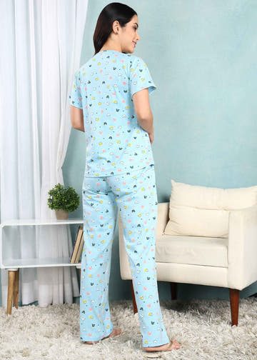 Pastel Blue Feeding Night Suit