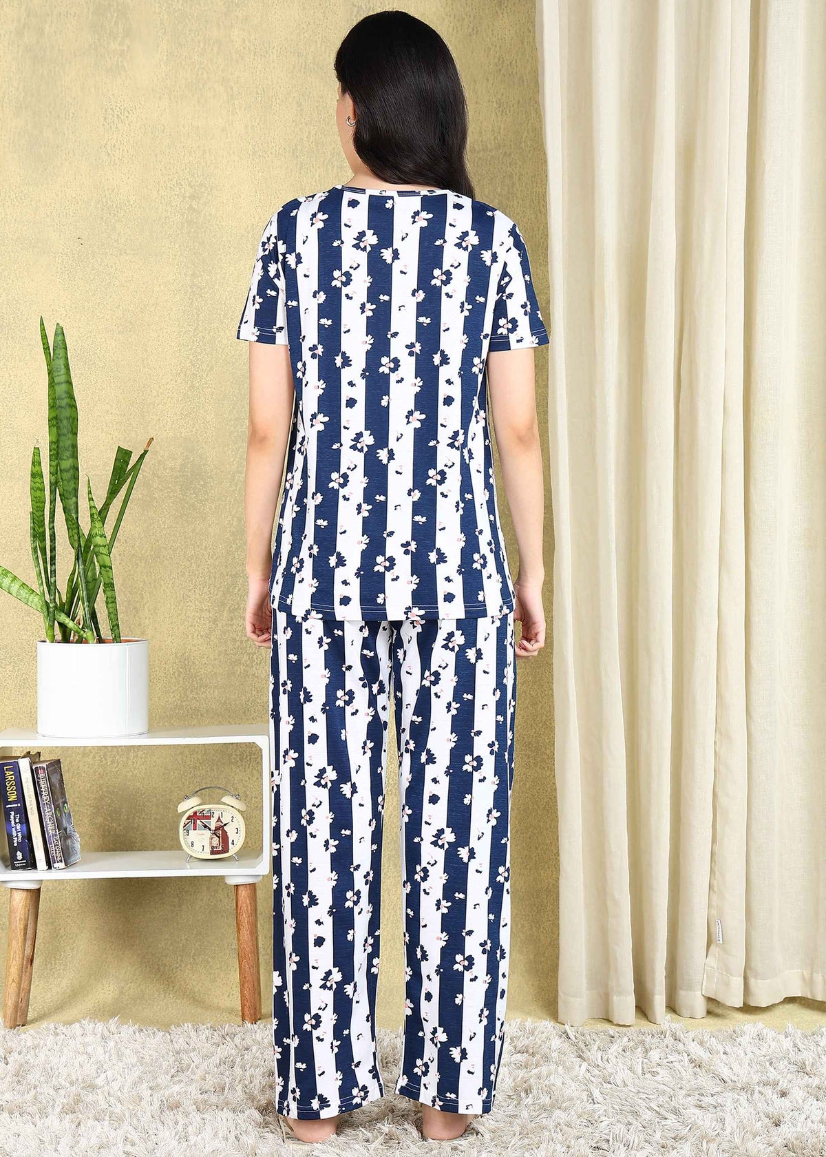 Striped Maternity and Feeding Night Suit