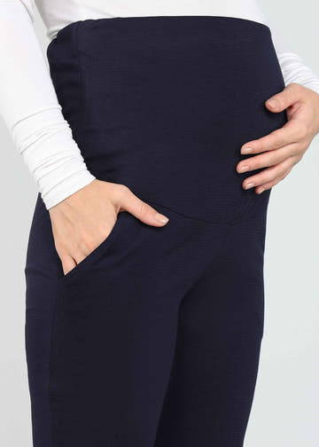 Navy Blue Supima Cotton Maternity Pants