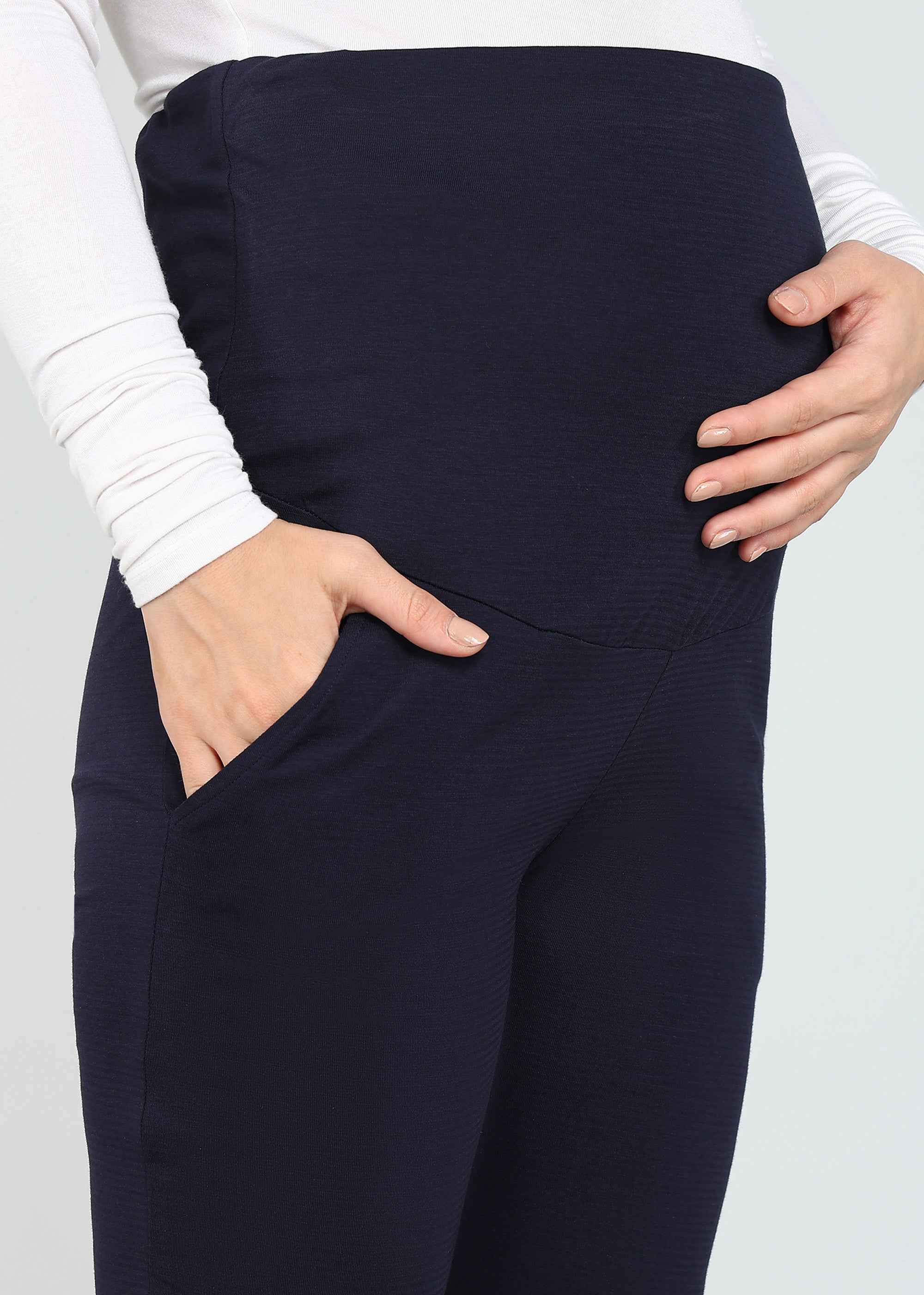 Navy Blue Supima Cotton Maternity Pants