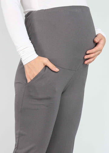 Grey Supima Cotton Maternity Pants