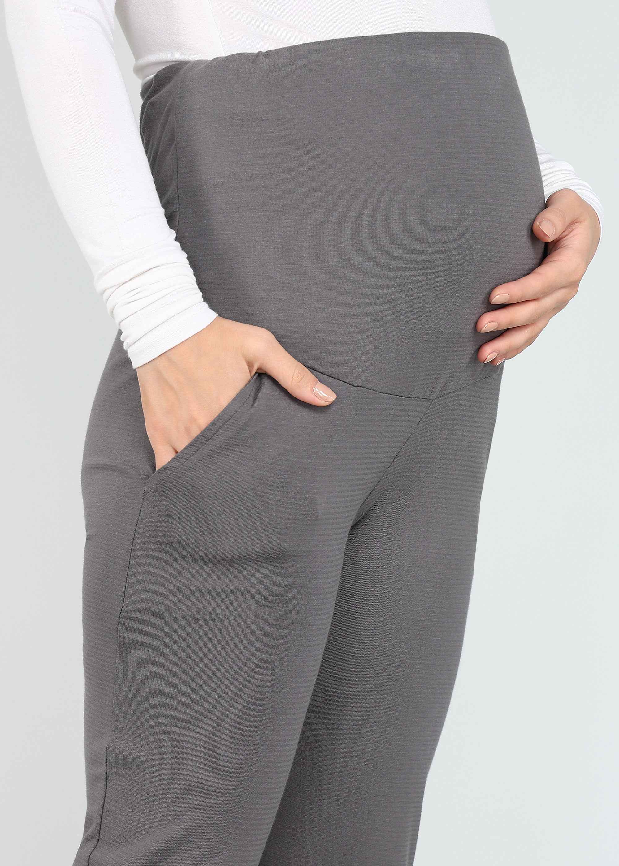 Grey Supima Cotton Maternity Pants