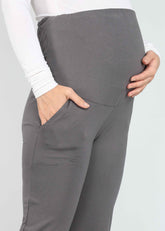 Grey Supima Cotton Maternity Pants