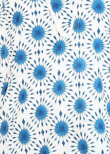 Indigo Shibori Print Straight Feeding Kurta Set