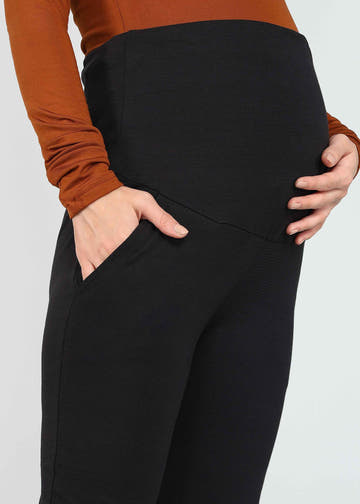 Black Supima Cotton Maternity Pants