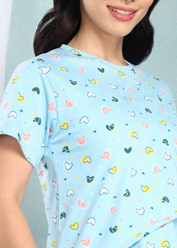 Pastel Blue Feeding Night Suit