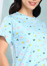 Pastel Blue Feeding Night Suit