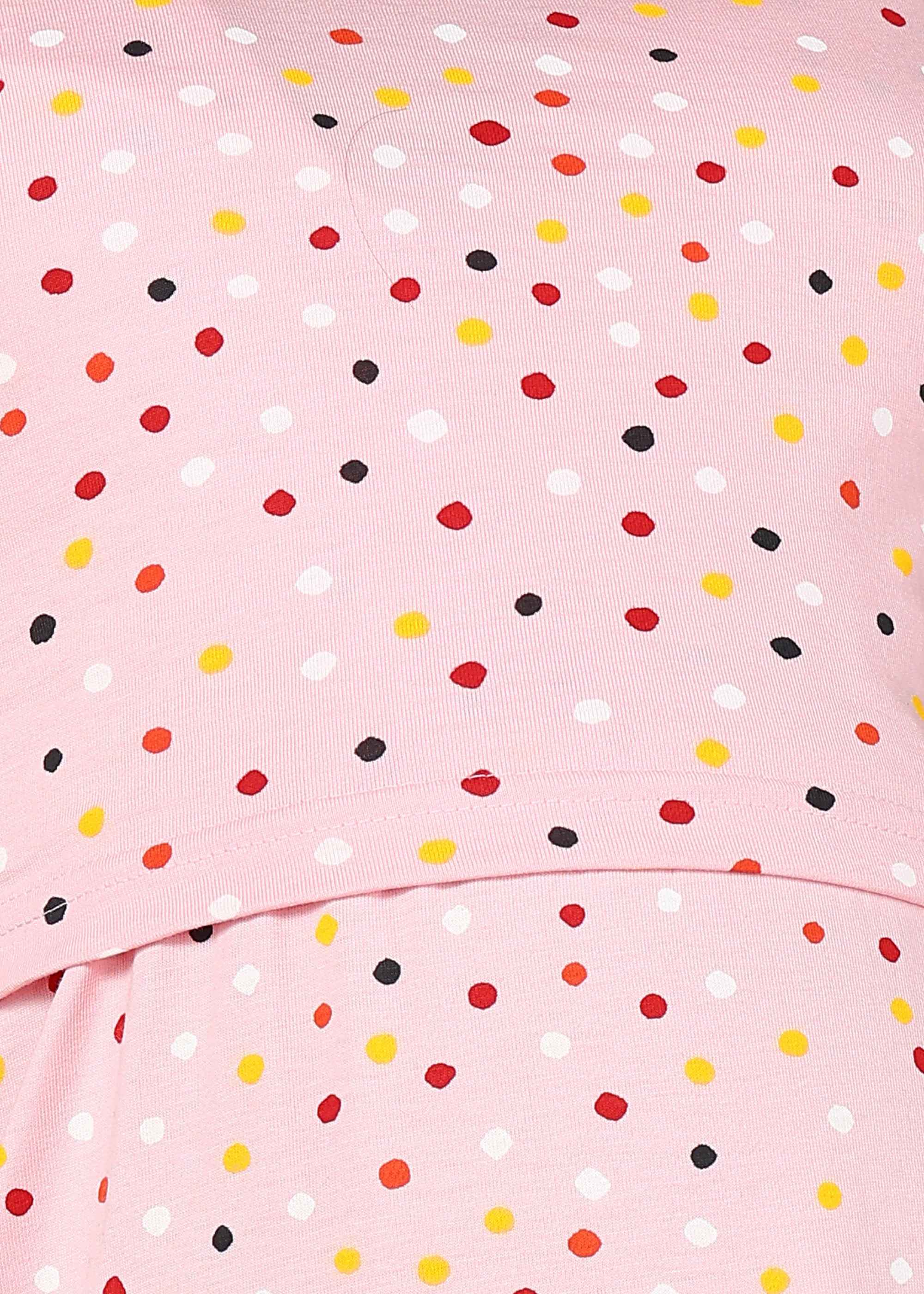 Peach Cross-neck Maternity Loungewear Dress