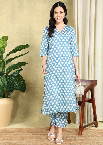Blue Breeze Ikkat Straight Feeding Kurta Set