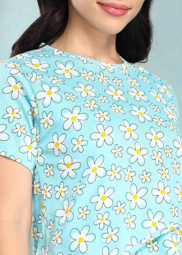 Pastel Floral Feeding Night Suit