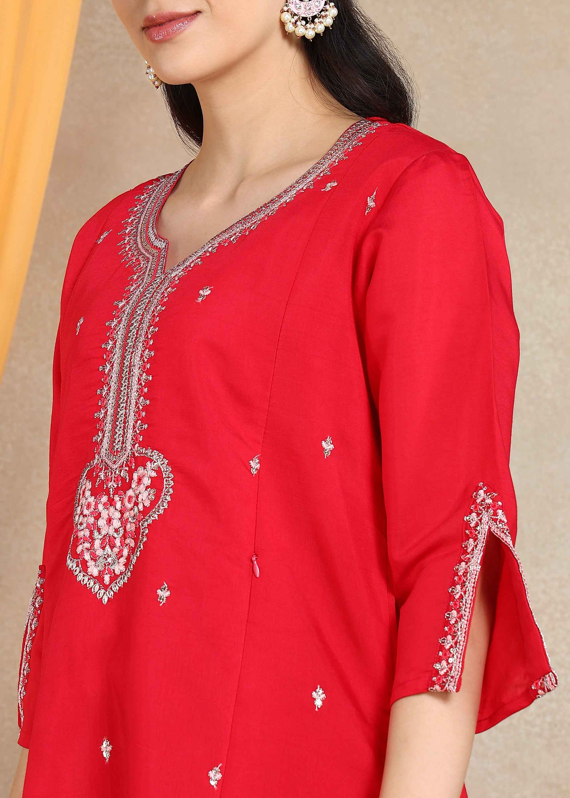 Pink Festive Straight Feeding Kurta Set with Dupatta
