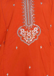 Rust Orange Festive Straight Feeding Kurta Set with Dupatta