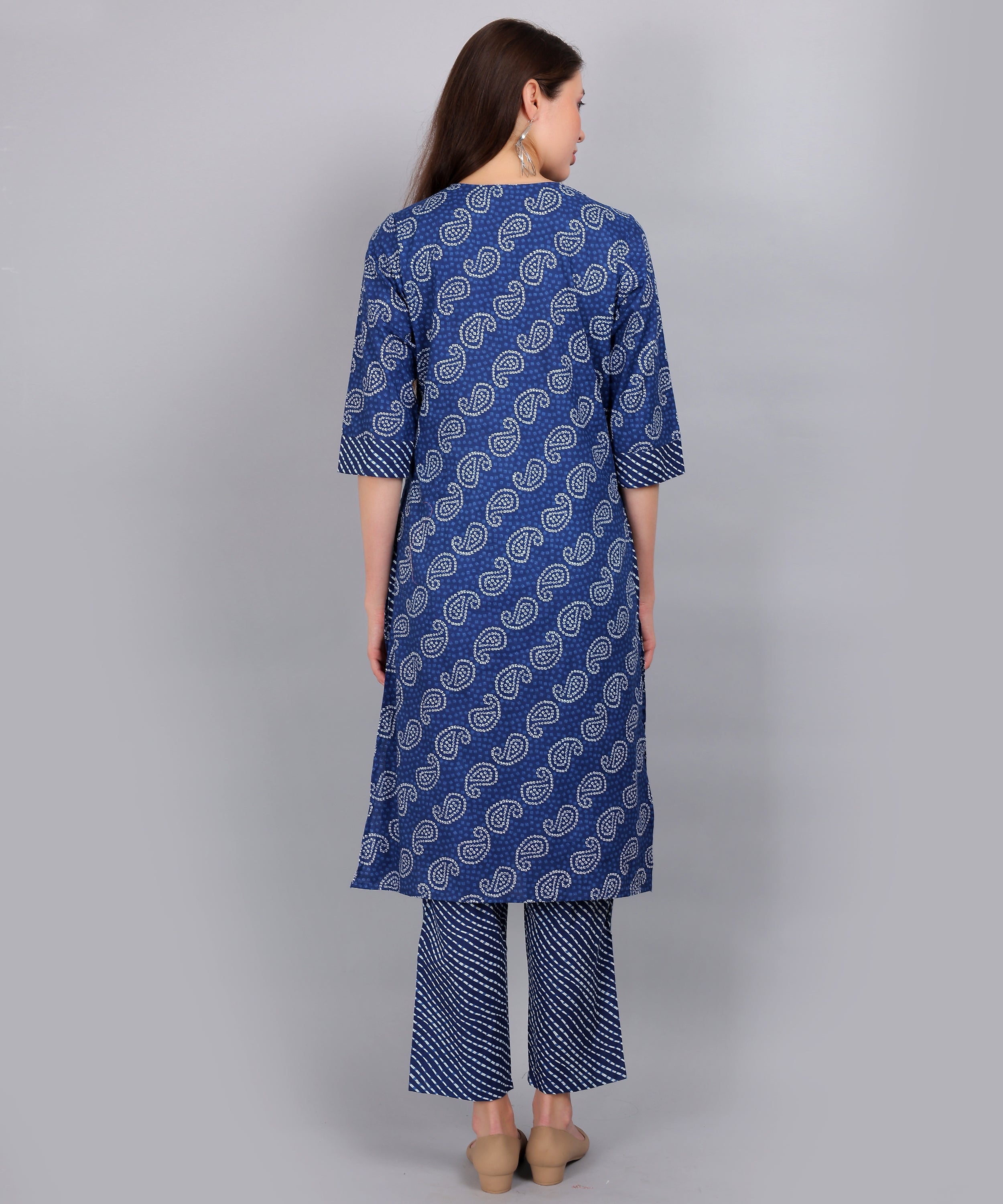 Blue-Bandhani-PureCotton-Straight-Feeding-KurtaSet-Dupatta