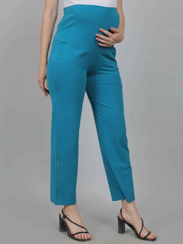 Blue Supima Cotton Maternity Pants