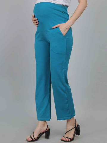 Blue Supima Cotton Maternity Pants