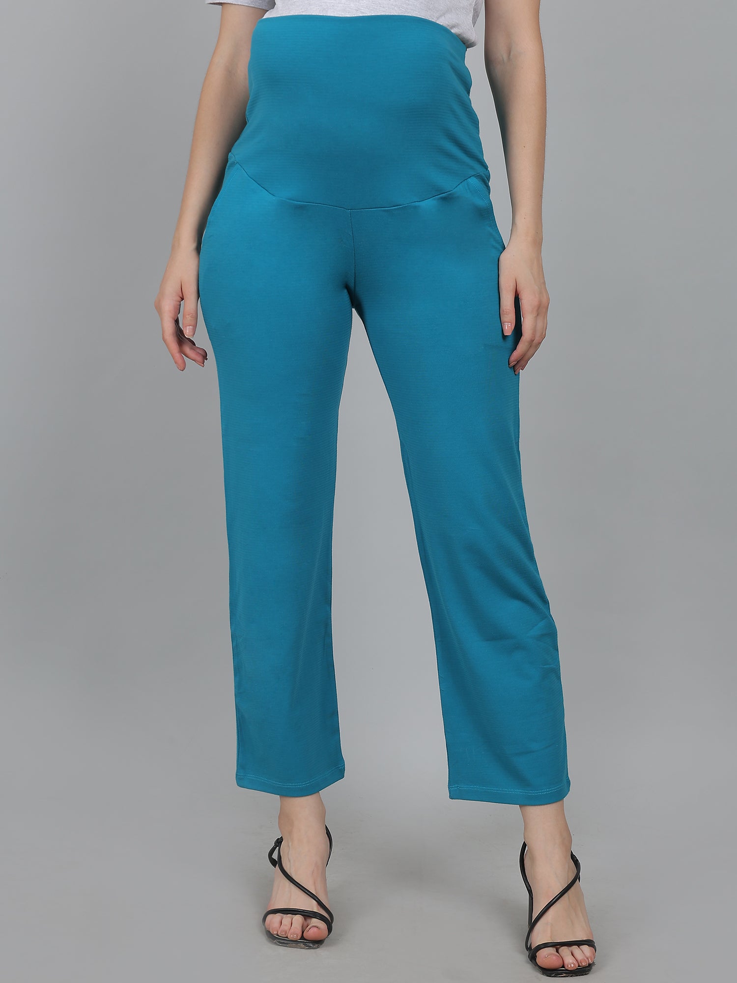 Blue-Supima-Cotton-Maternity-Pants-Trousers