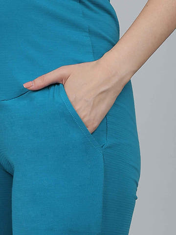 Blue Supima Cotton Maternity Pants