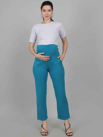 Blue Supima Cotton Maternity Pants