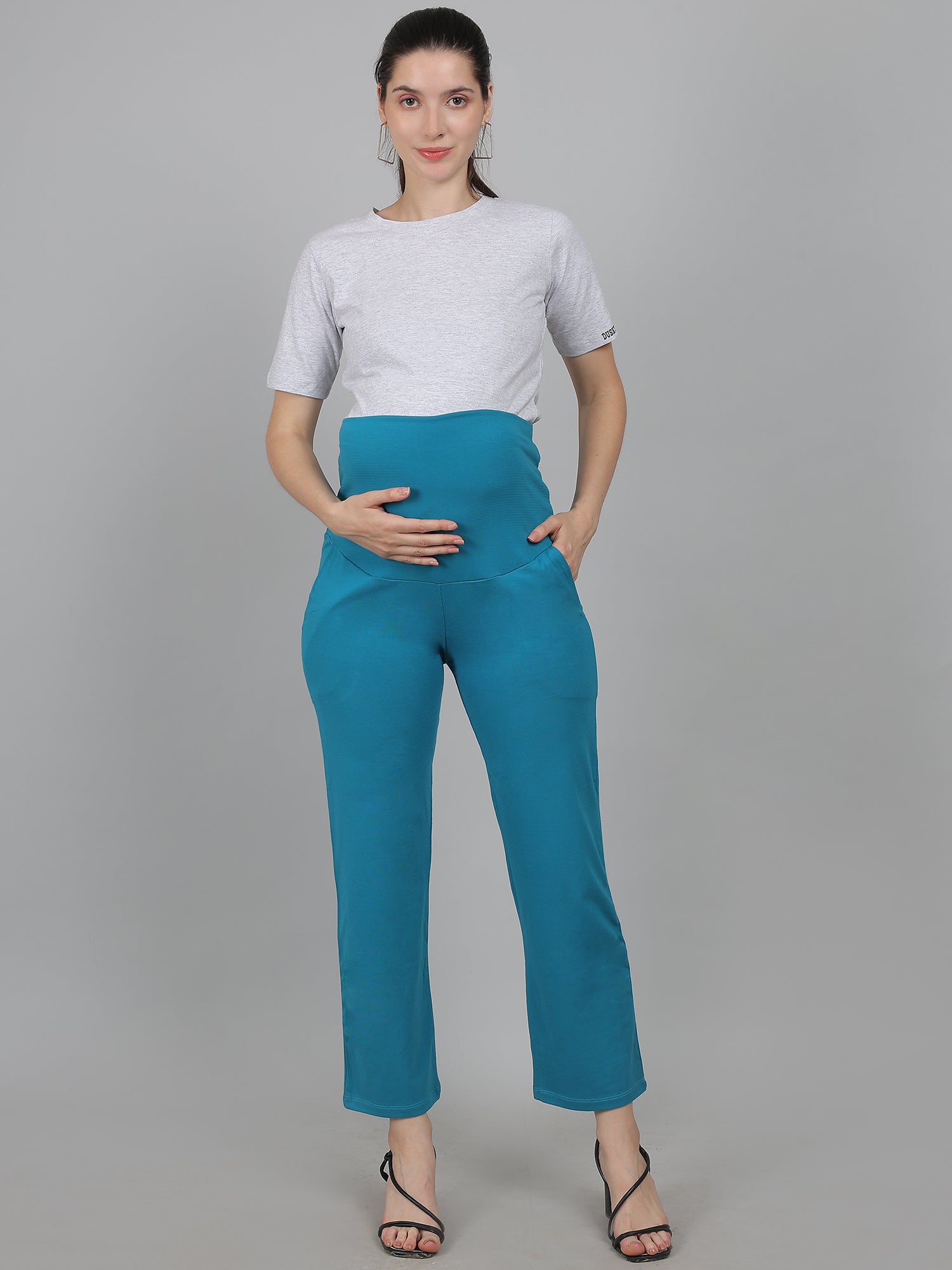Blue-Supima-Cotton-Maternity-Pants-Trousers
