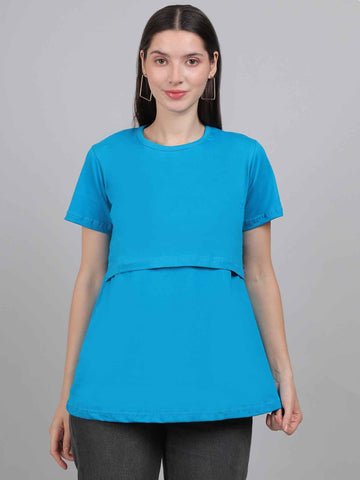Blue Zipless Feeding T-Shirt