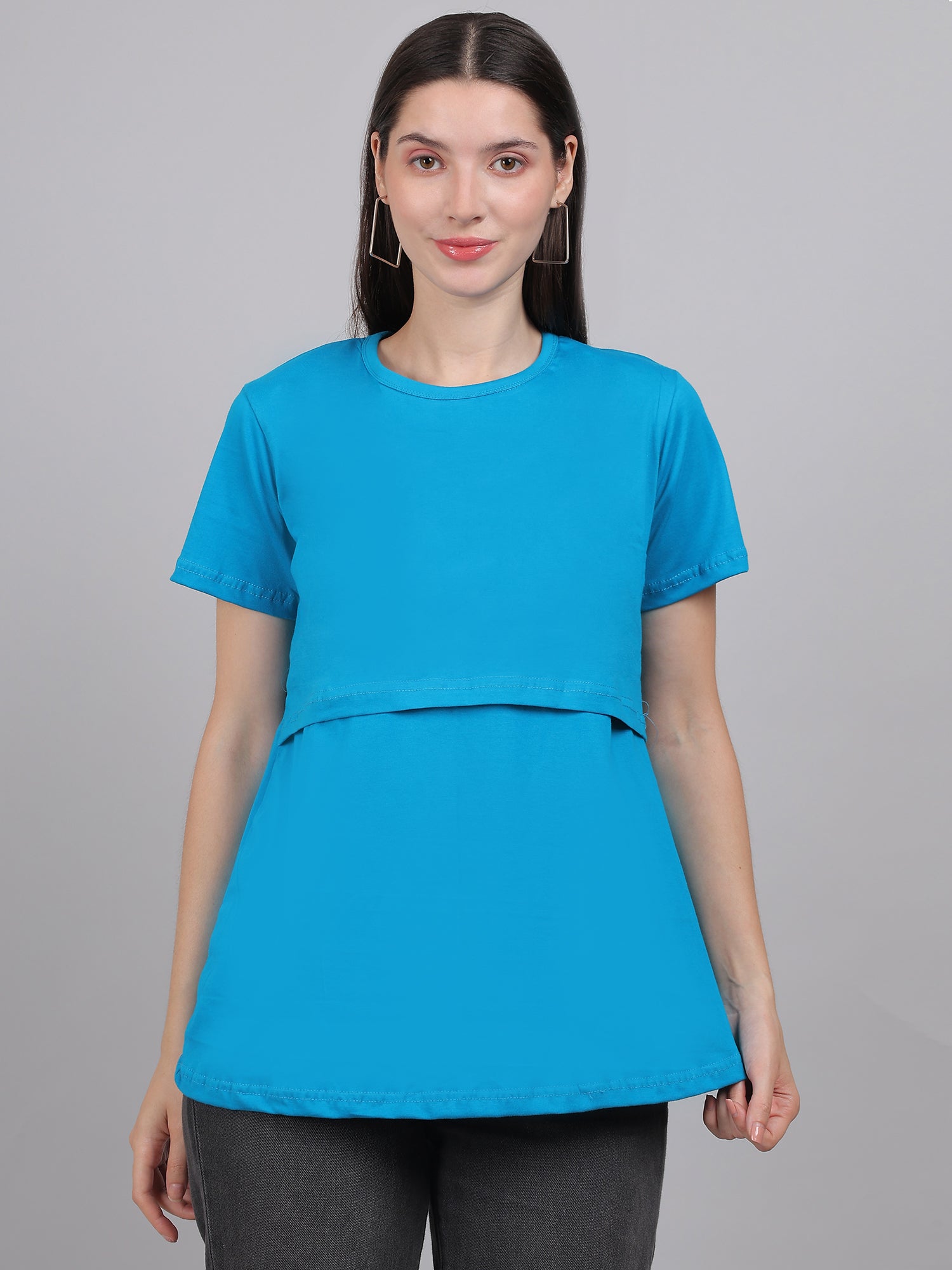 Blue-Zipless-Feeding-T-Shirt-Top