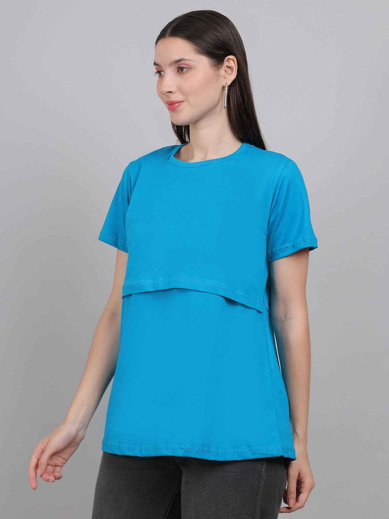 Blue Zipless Feeding T-Shirt