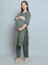 Bottle Green Pure Cotton Straight Feeding Kurta Set