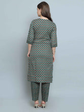 Bottle Green Pure Cotton Straight Feeding Kurta Set