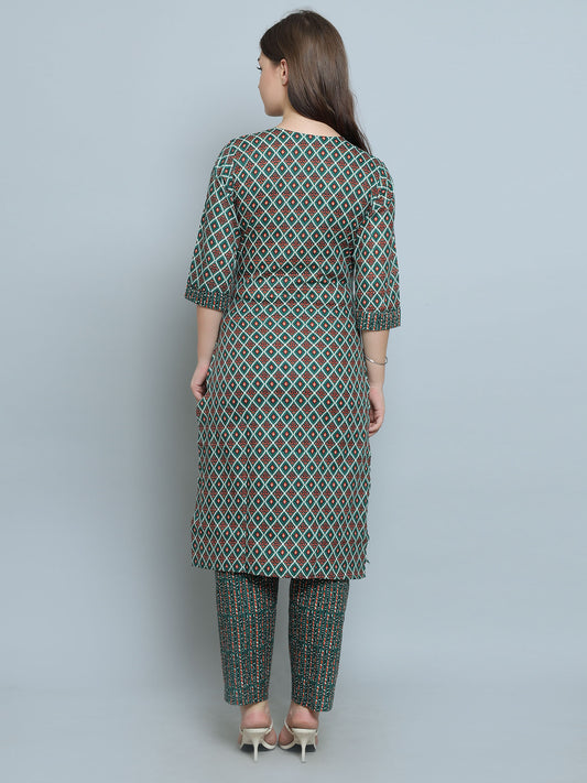 BottleGreen-PureCotton-Straight-Feeding-KurtaSet